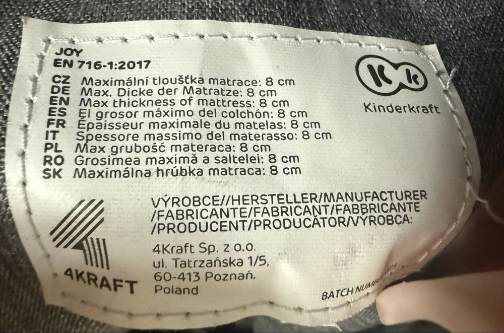 Kinderkraft łóżeczko turystyczne 66x126 +materac !