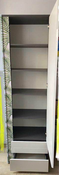 Regalik szafka słupek BRW z lustrami Ikea drzwi biały połysk