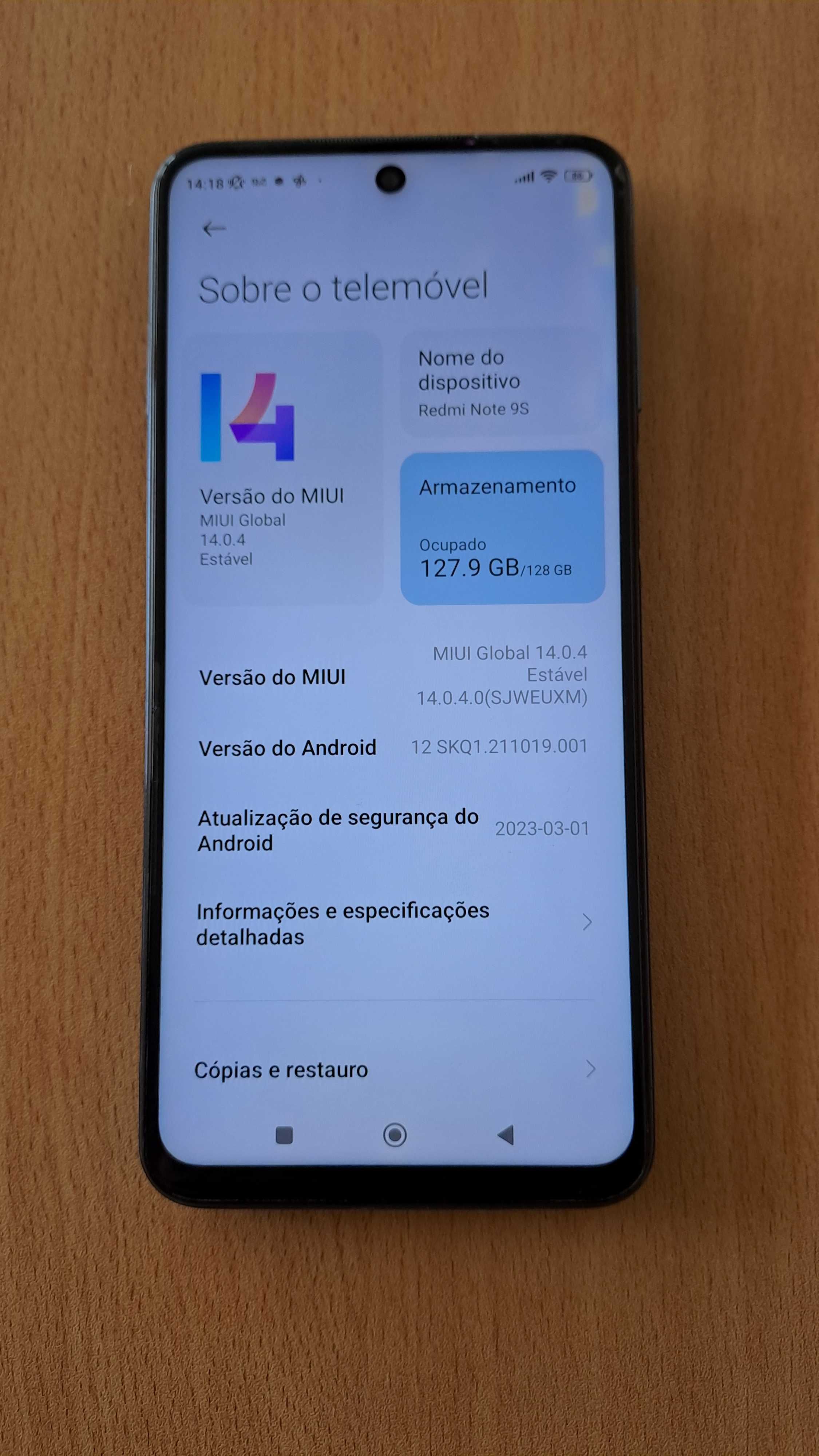 Telemóvel Redmi Note 9S - excelente estado