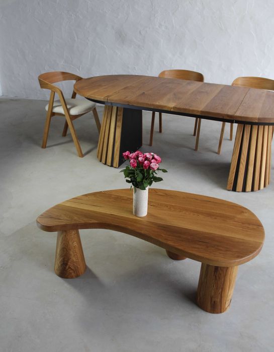 Stół okrągły dębowy metalowa noga 220cm! rozkładany producent masywny