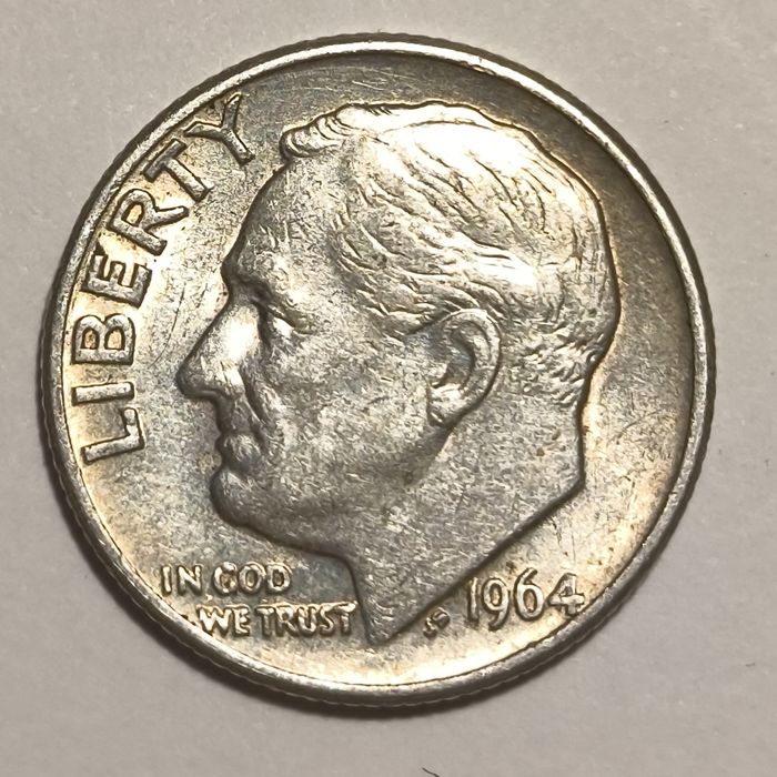 Moeda de 1 Dime - 1964 D - EUA [Prata]