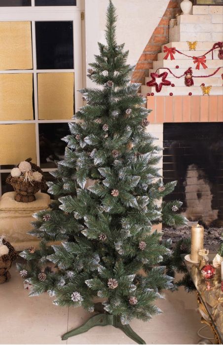 Ялинка елка з шишками білі кінцівки 180 см