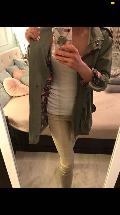 Cienka kurtka parka militarna S/M shopping center