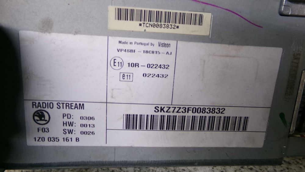 Wrz55 Radio CD odtwarzacz skoda octavia II wysyłka
