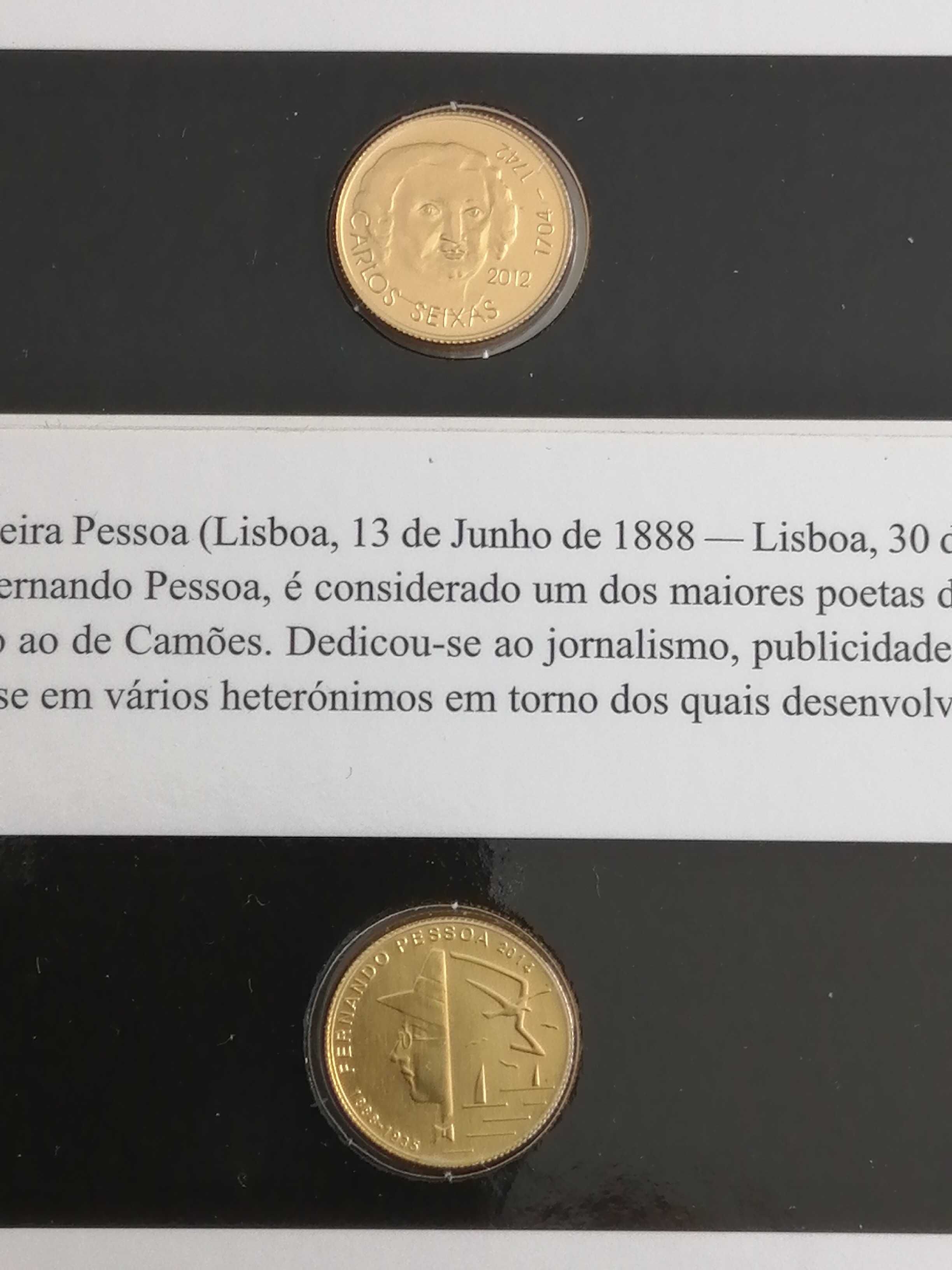 Colecção completa de moedas de 1/4 de ouro, 9 unidades.