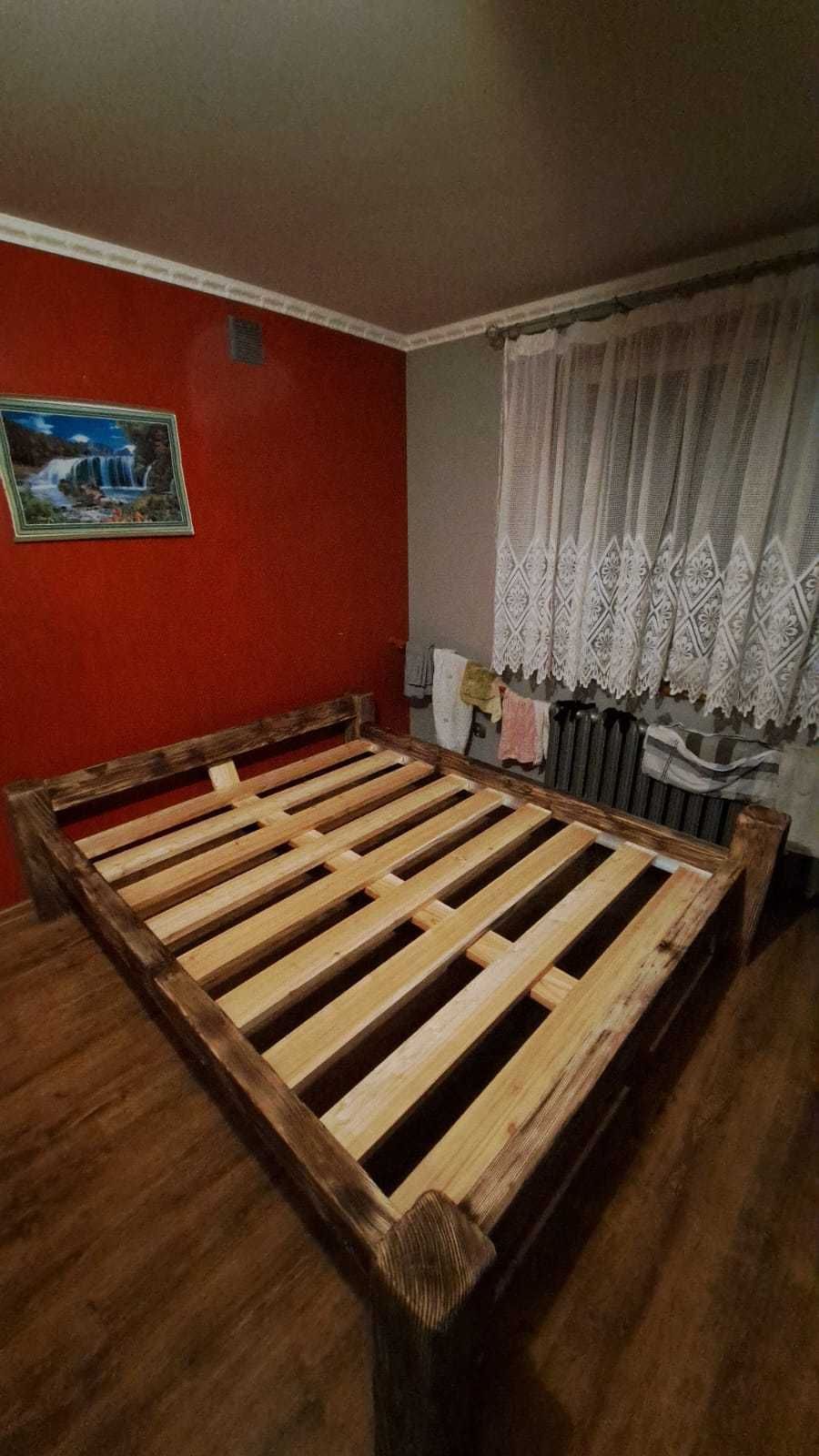 Łóżko drewniane  opalane