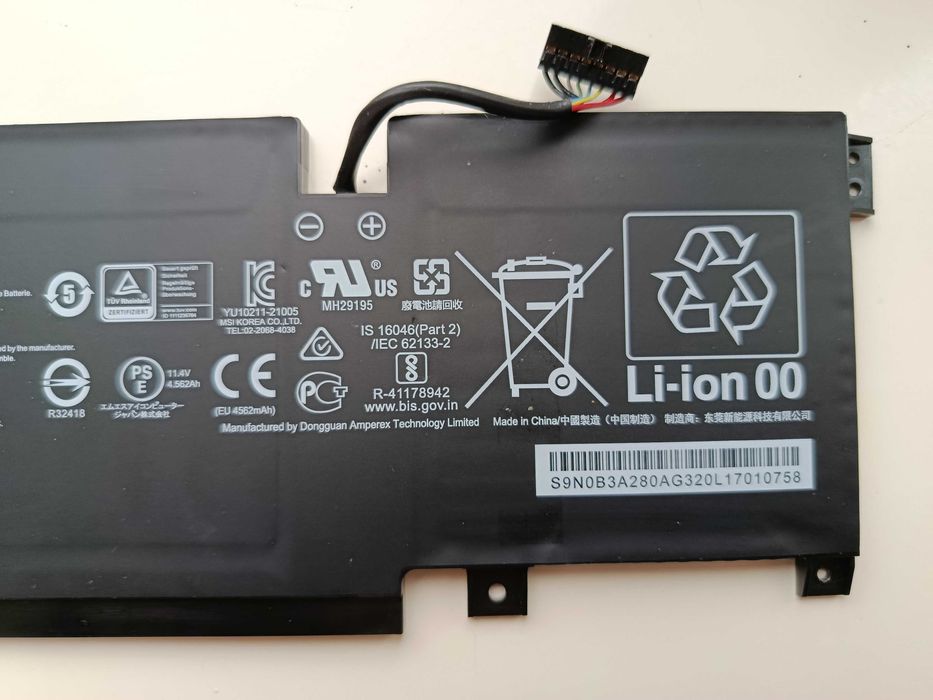 Акумулятор(батарея, АКБ) MSI BTY-M492 оригінальний, знос 31%