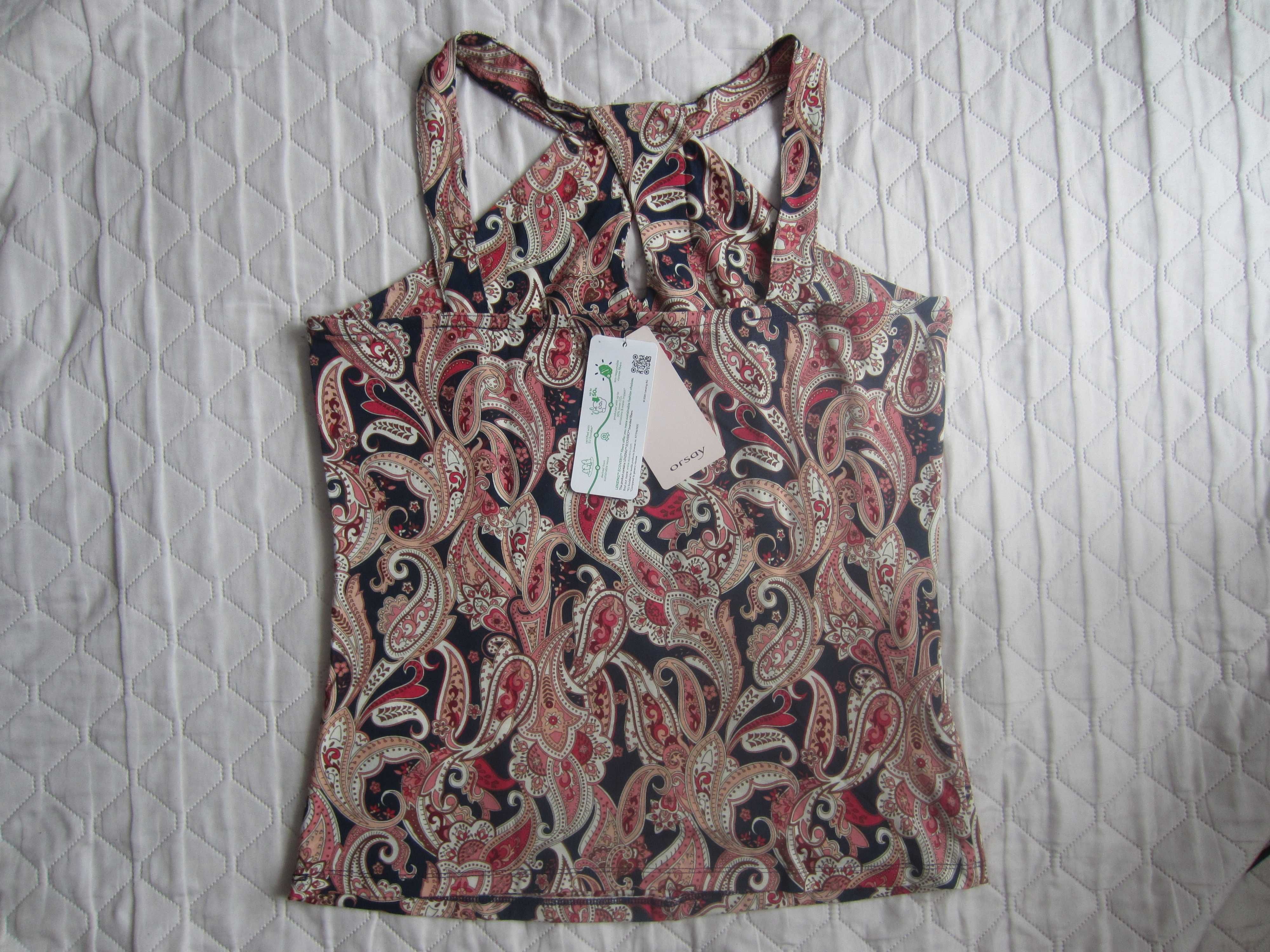 Nowy top typu halter we wzór paisley, rozm. M, Orsay, wiskoza