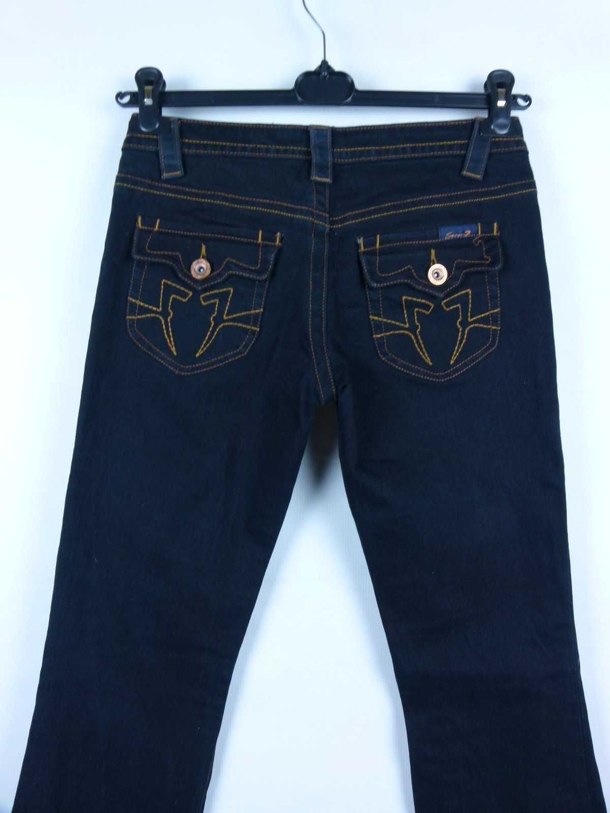 SEVEN 7 spodnie jeans szerokie doły nogawek / 24 pas 80 cm