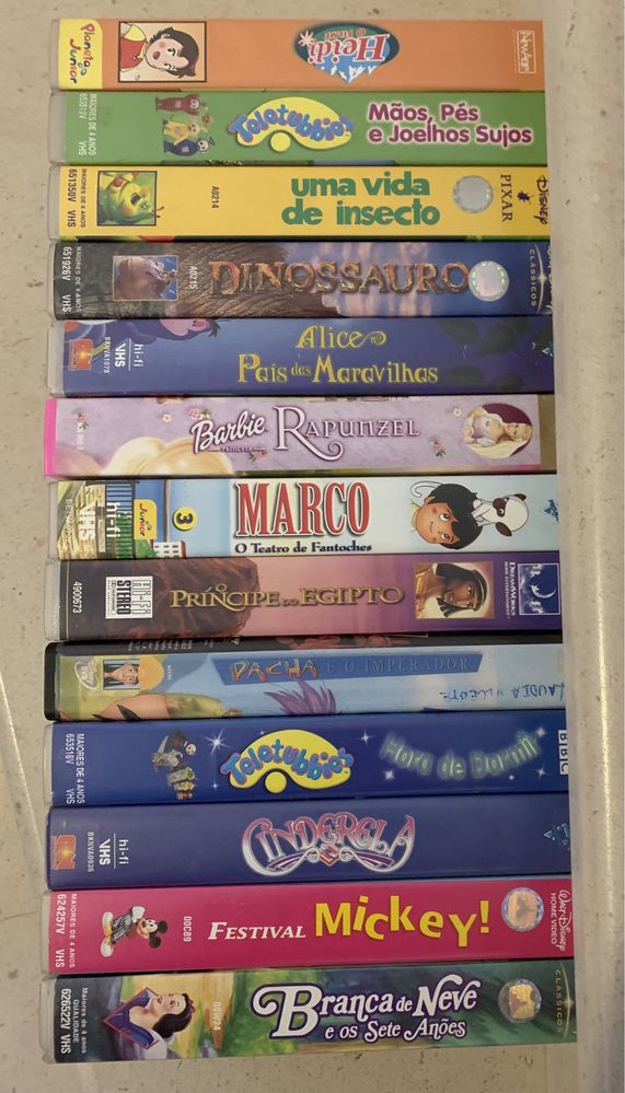 13 Cassetes VHS originais de desenhos animados