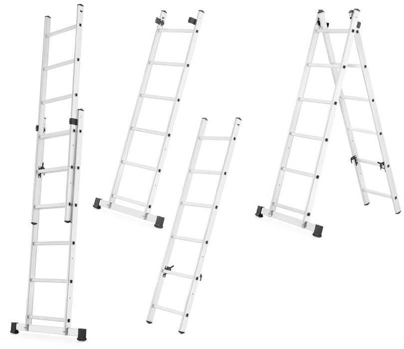 DRABINA ALUMINIOWA SKŁADANA 3w1 długości 2,75 m z funkcją rusztowania