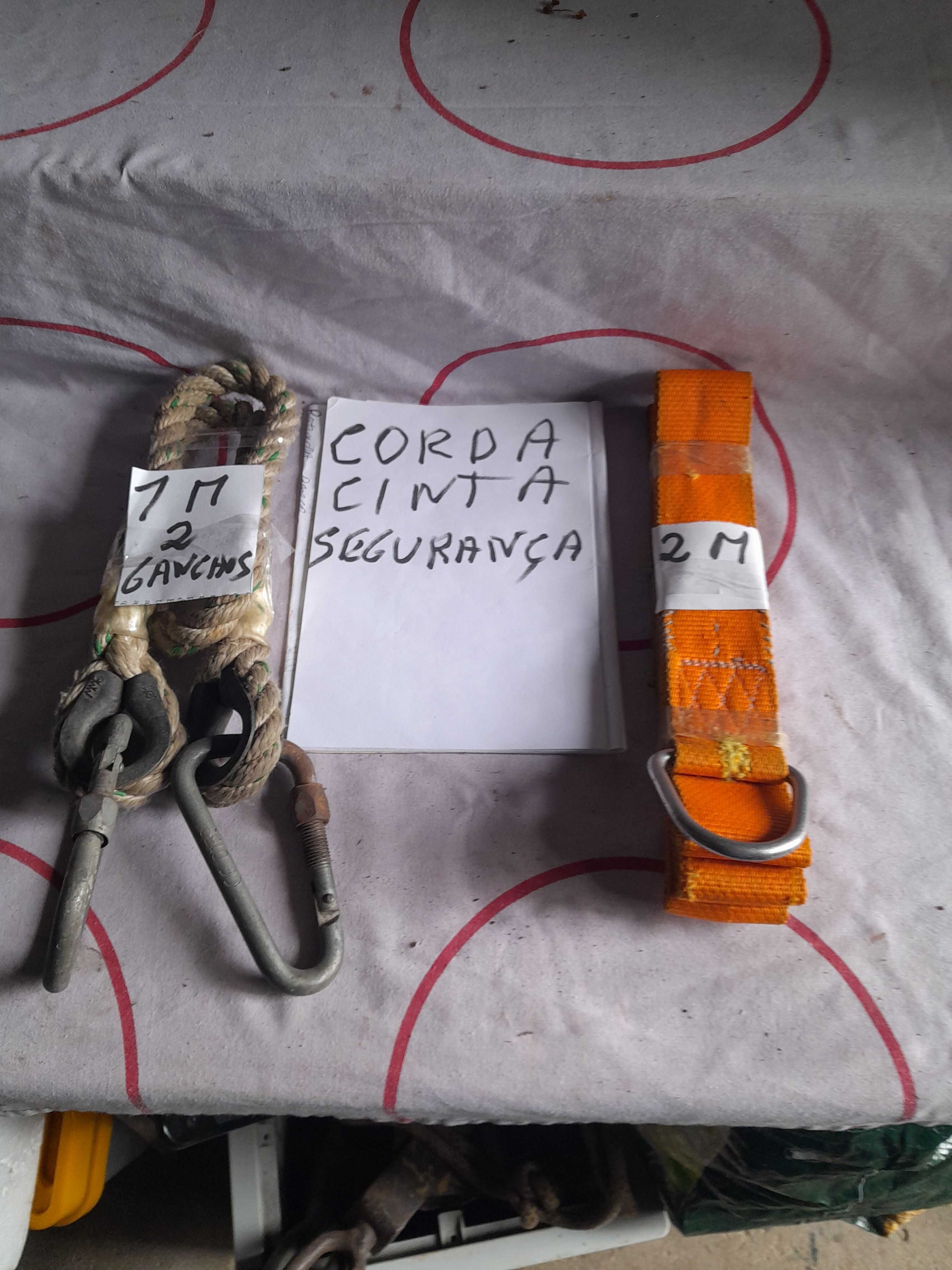 Cordas, cintas segurança etc