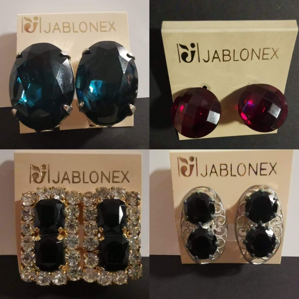 4x pozłacane/posrebrzane klipsy Jablonex