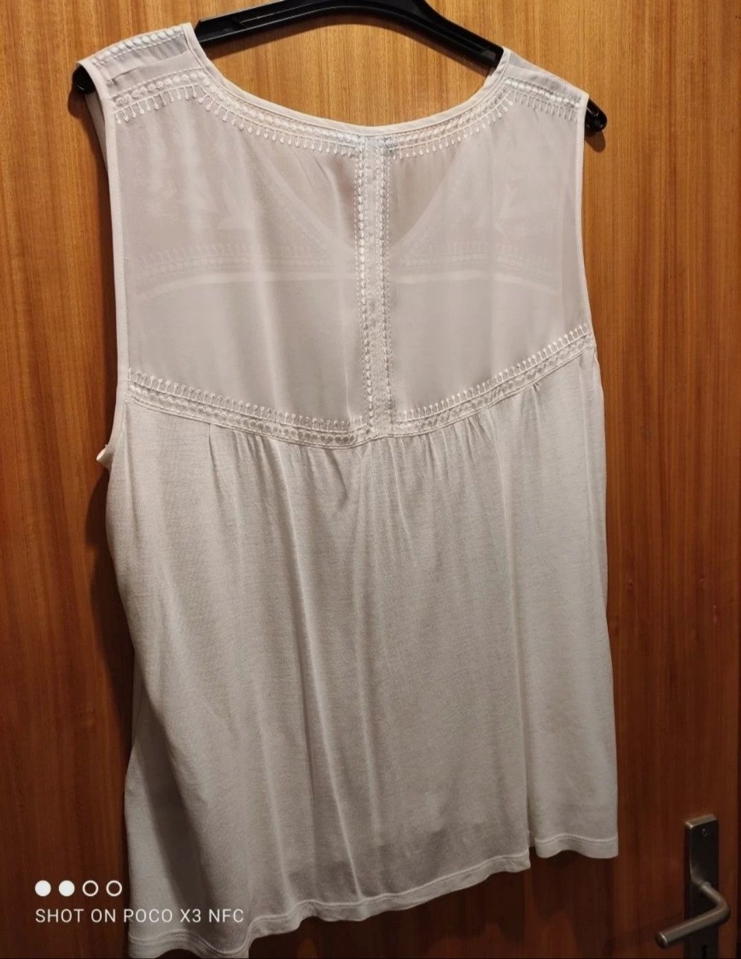 Blusa Top Branco Bordado Cortefiel XXL