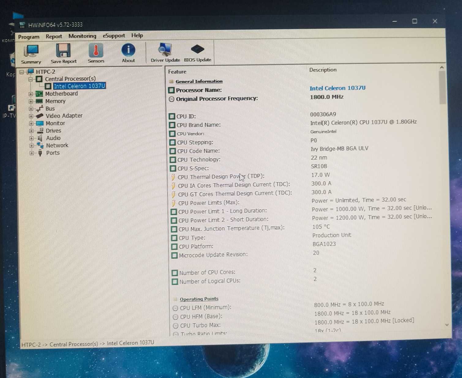 Системна плата Mini-ITX GA-C1037UN-EU проц Celeron 1037U + память 4GB