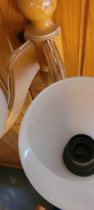 Komplet oświetlenie, żyrandol ,kinkiety, klosze-kule białe szklane