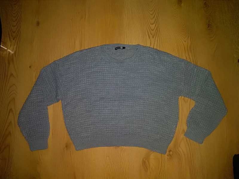 Sweter Boohoo S 36 M 38 oversize szary damski luźny