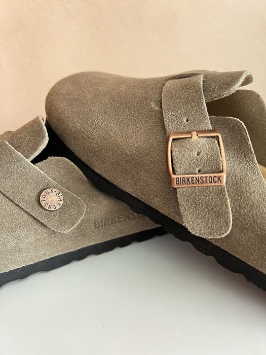 Birkenstock Boston коричневі, розмір 38 (замшеві шльопанці)