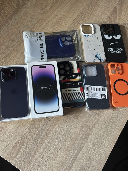 Iphone 14 Pro, kolor fiotetowy w idealnym stanie.