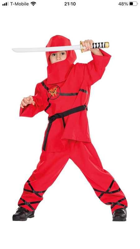 Rubies strój ninja 4 el. na bal karnawałowy Kai r. 152 ninjago