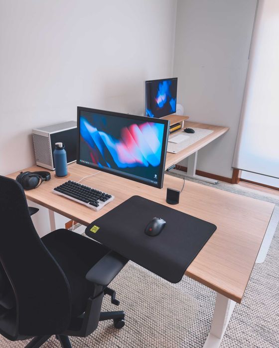 Boho Premium standing desk + Tampo carvalho live edge - 150cm x 70cm