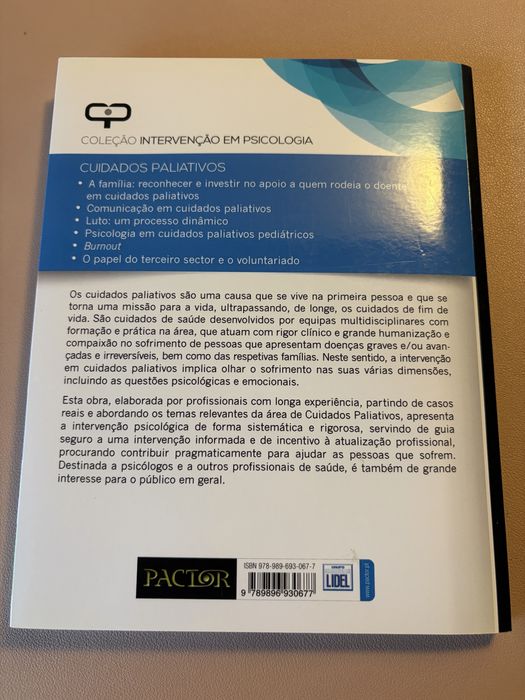 Livro: Intervenção Psicológica em Cuidados Paliativos
