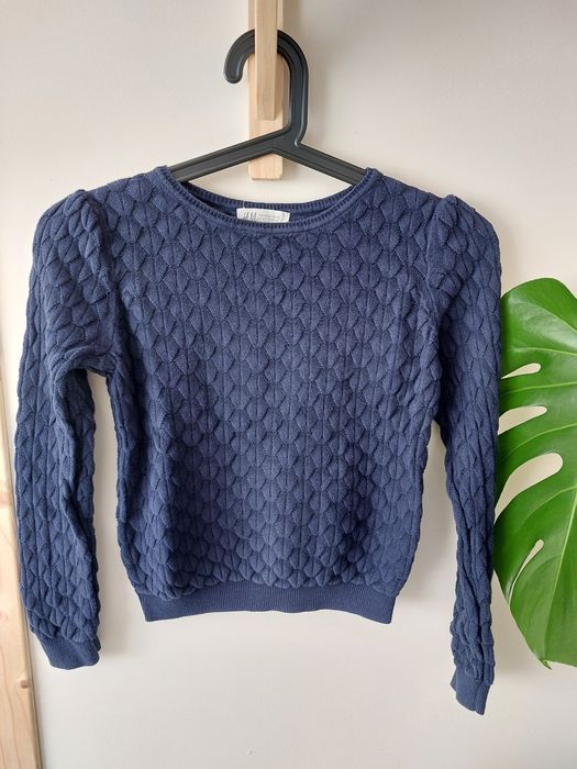 Granatowy sweterek rozmiar 122/128 h&m