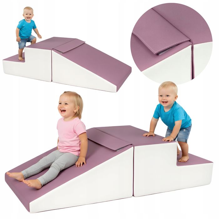 DUŻE KLOCKI PIANKOWE XXL Zestaw 2 Klocków PLAC ZABAW  Biały, Fioletowy