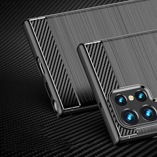 Carbon Case etui Samsung Galaxy S23 Ultra elastyczny silikonowy karbon