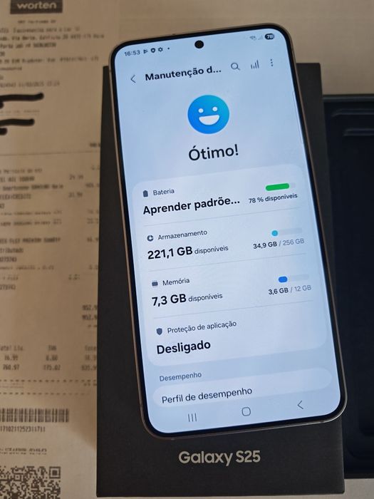 Samsung S25 5G 12GB/256GB Cinzento Seminovo C/Garantia Aceito Retomas