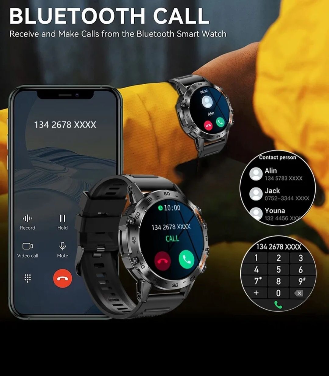 Smartwatch zegarek męski 400MAH Menu PL