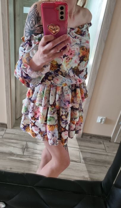 Sukienka hiszpanka kwiaty nowa S M