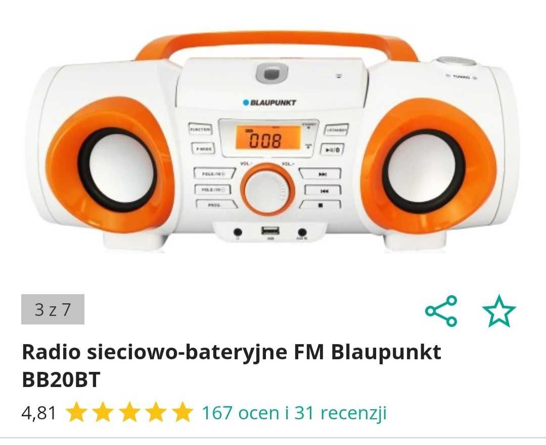 Radio sieciowo bateryjne FM Blaupunkt BB20BT