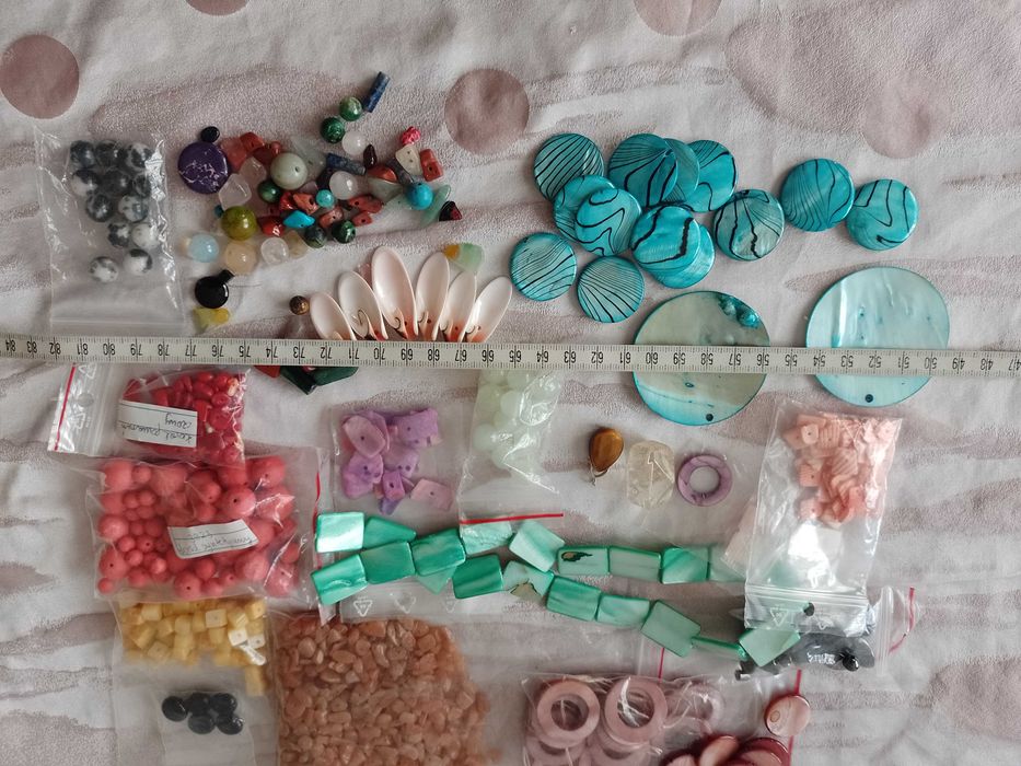 Mega zestaw ponad 0,5kg mix kamieni do tworzenia biżuterii 2