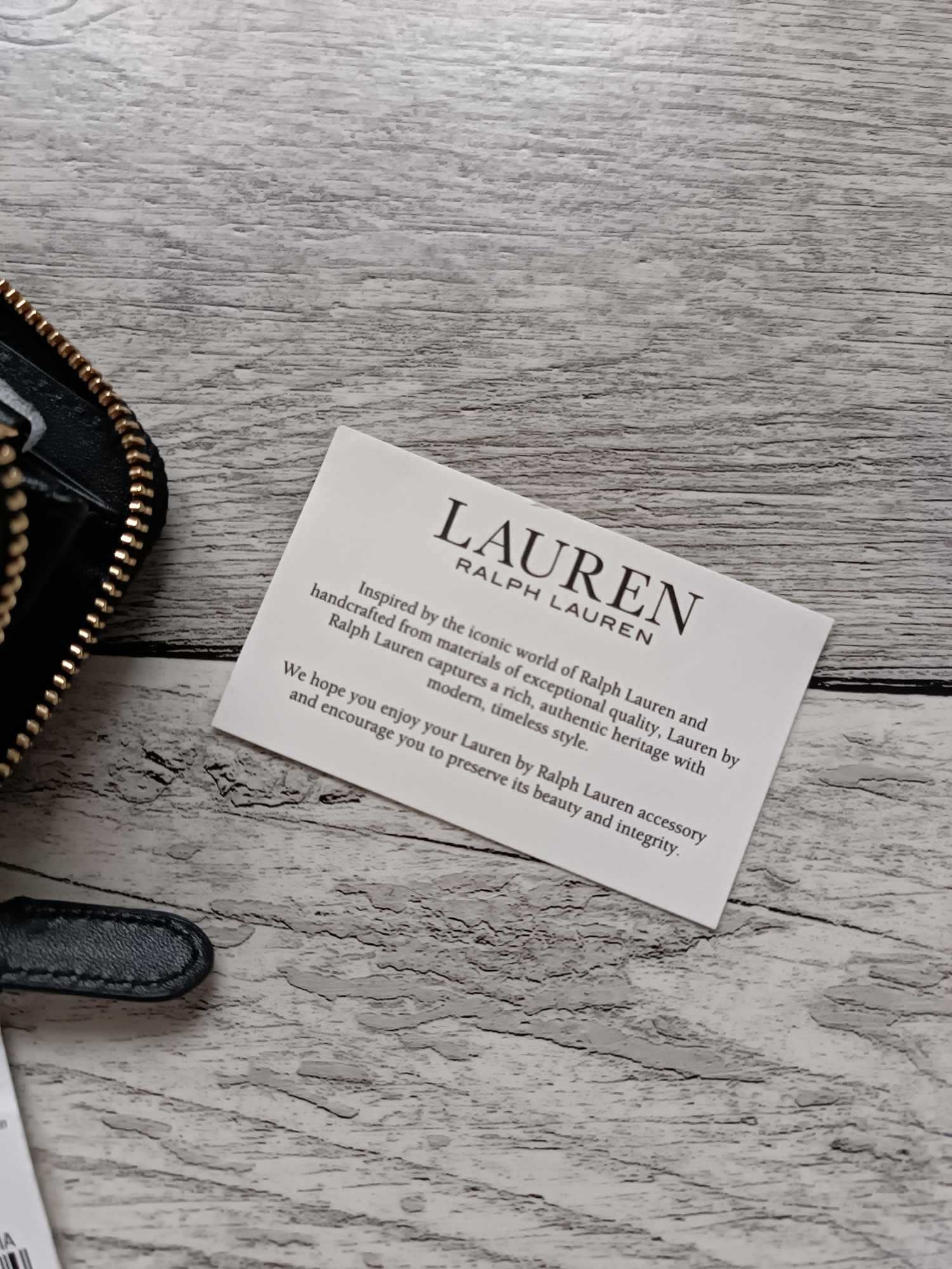 Oryginalny skórzany portfel damski Ralph Lauren Nowy z metką
