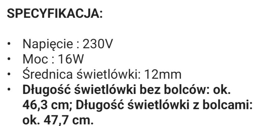 Świetlówka liniowa T4 16 W 4000 K