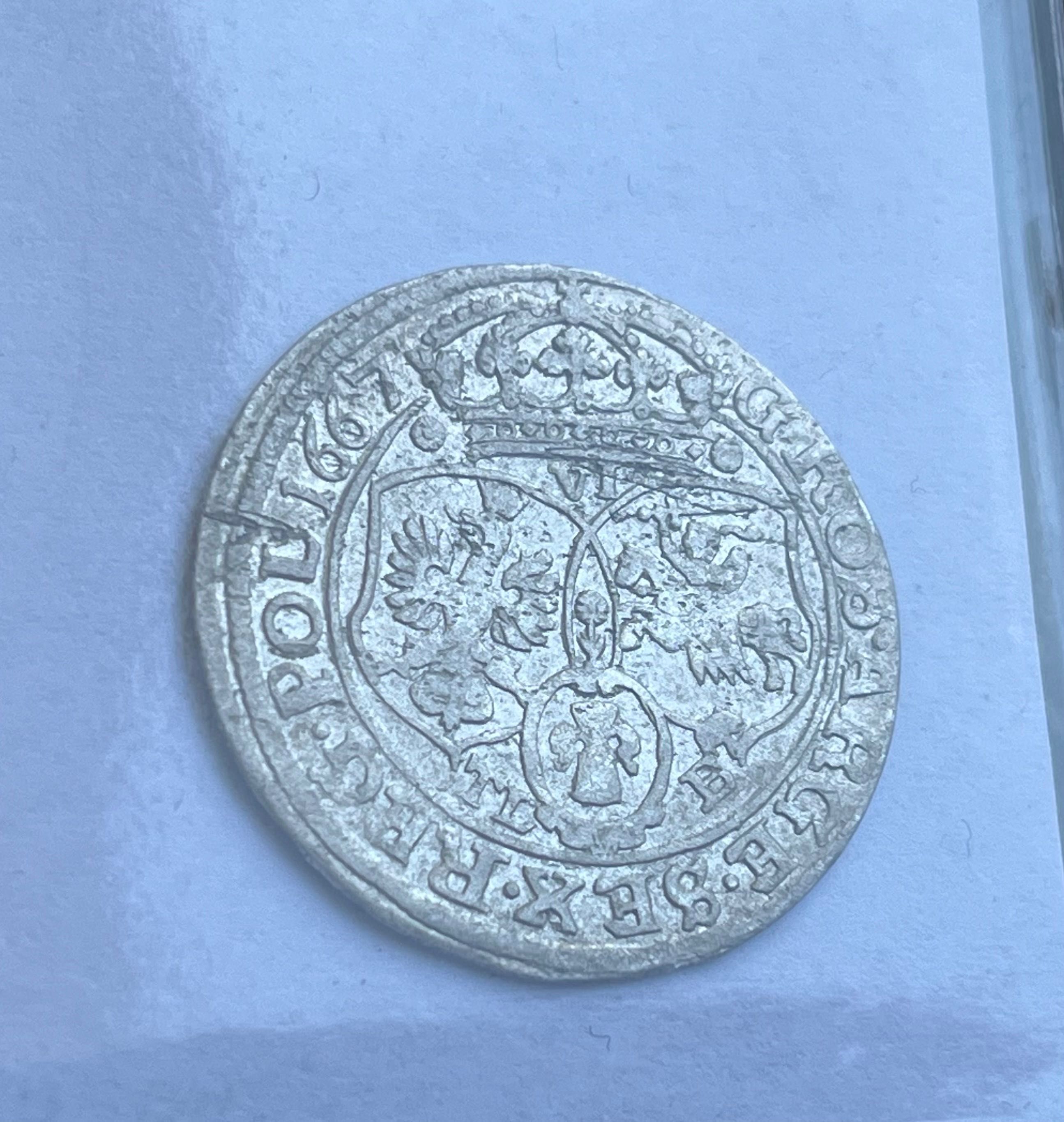 Moneta srebrna Jan II Kazimierz 1667r. Super