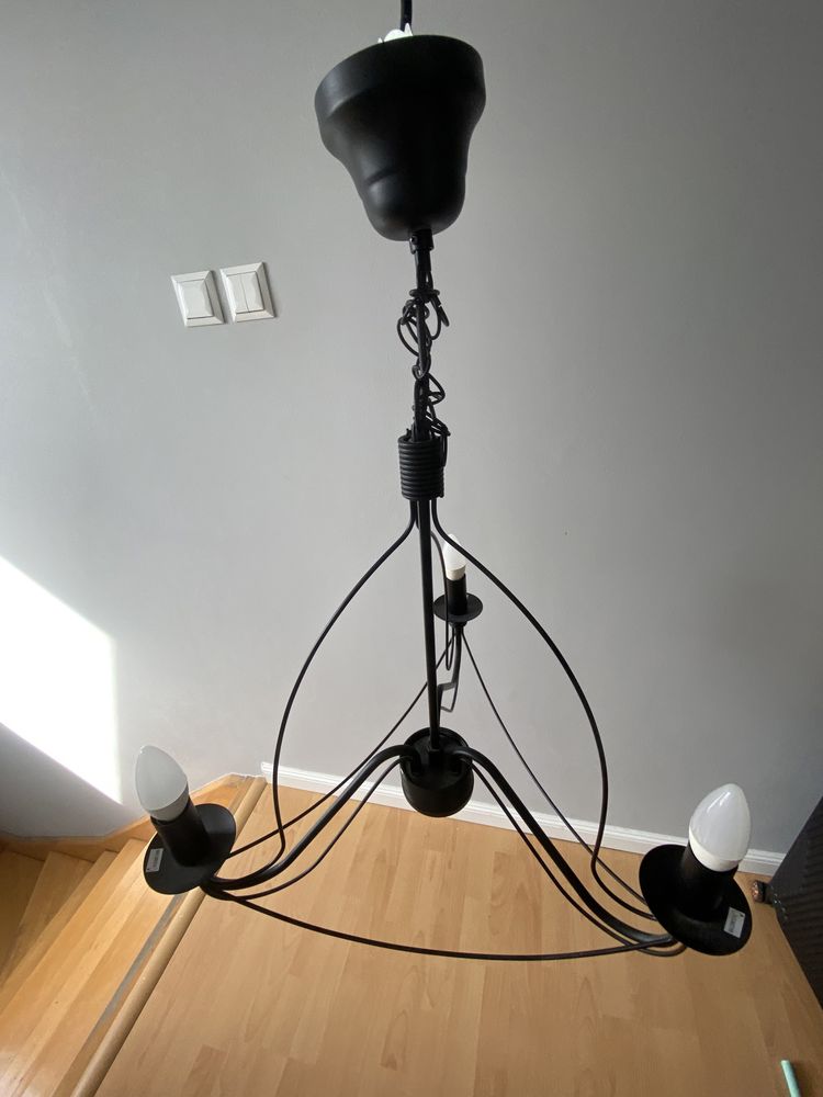 lampa czarna wisząca, żyrandol