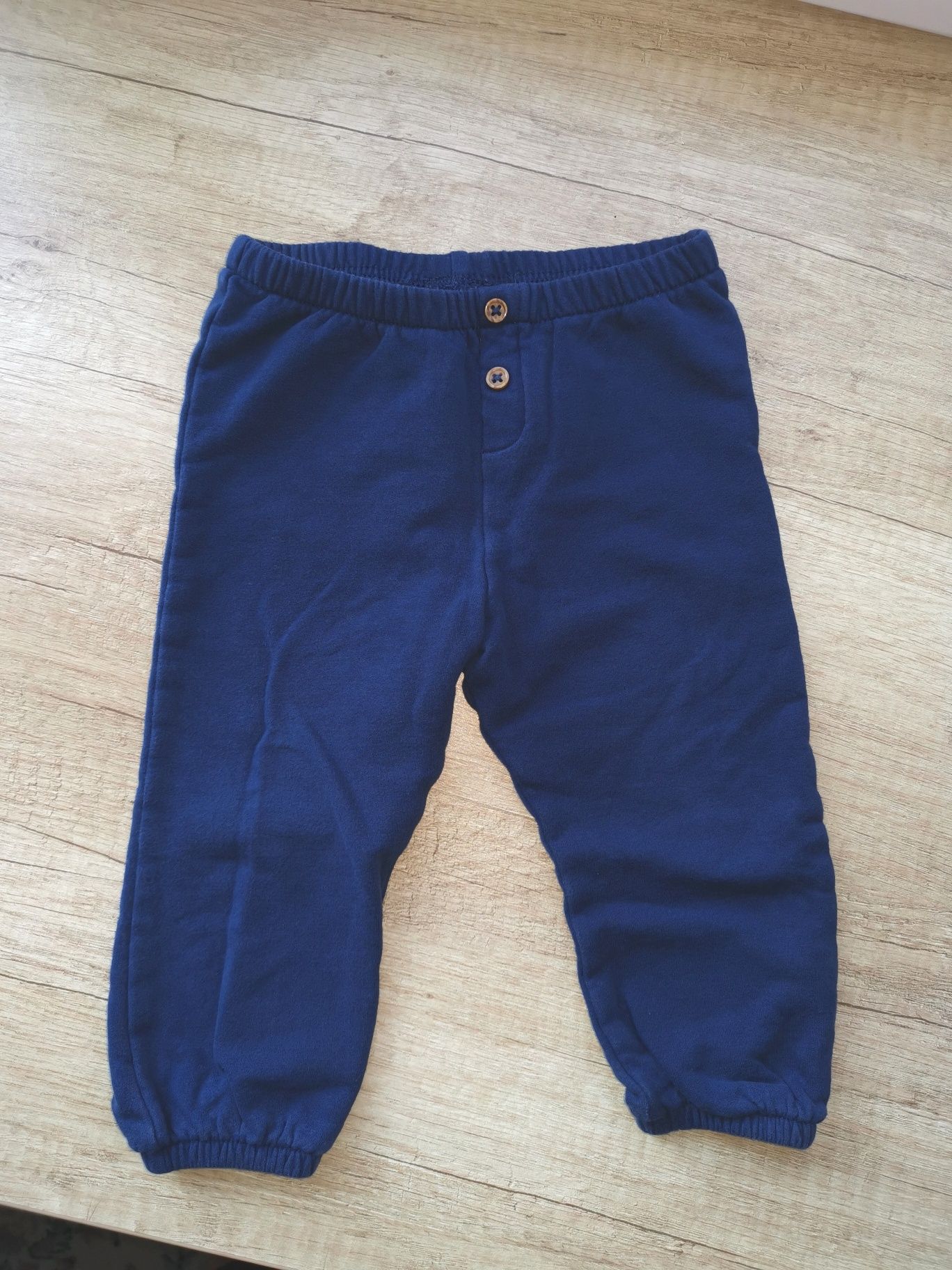 Granatowe ciepłe spodnie 74cm Marks & Spencer
