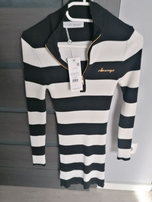 Sukienka OLAVOGA DIANA 2023 czerń/ecru