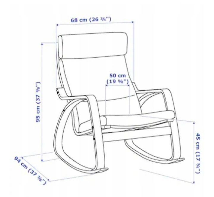 Fotel bujany ikea poang z podnóżkiem