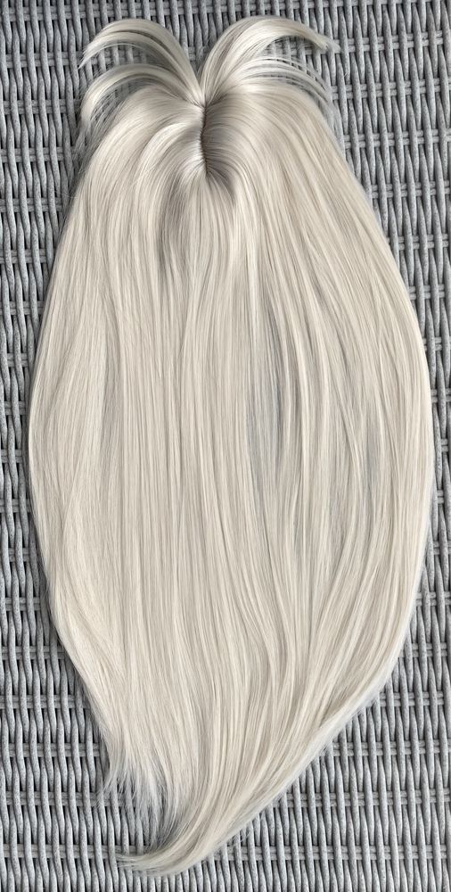 Włosy doczepiane, platynowy blond, topper, tupet ( 477 )