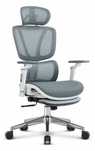 Fotel biurowy ergonomiczny Hell's Chair HC- 1044 Szary Biały SIATKA