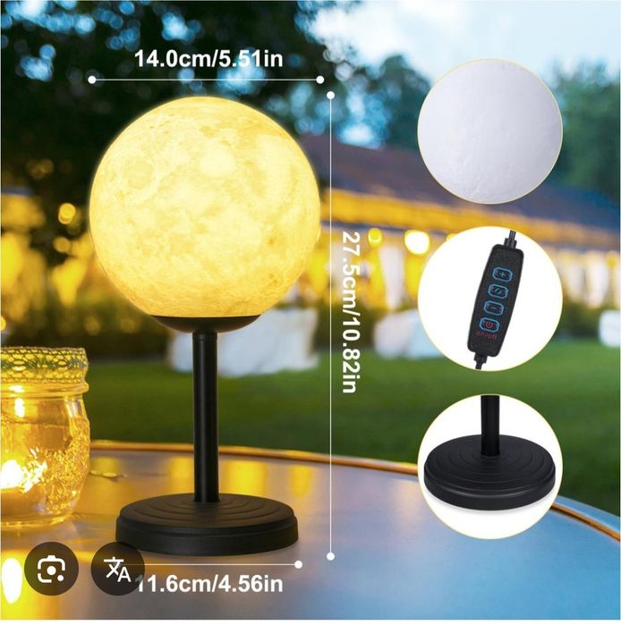 Лампа настільна діодна 3D місячна