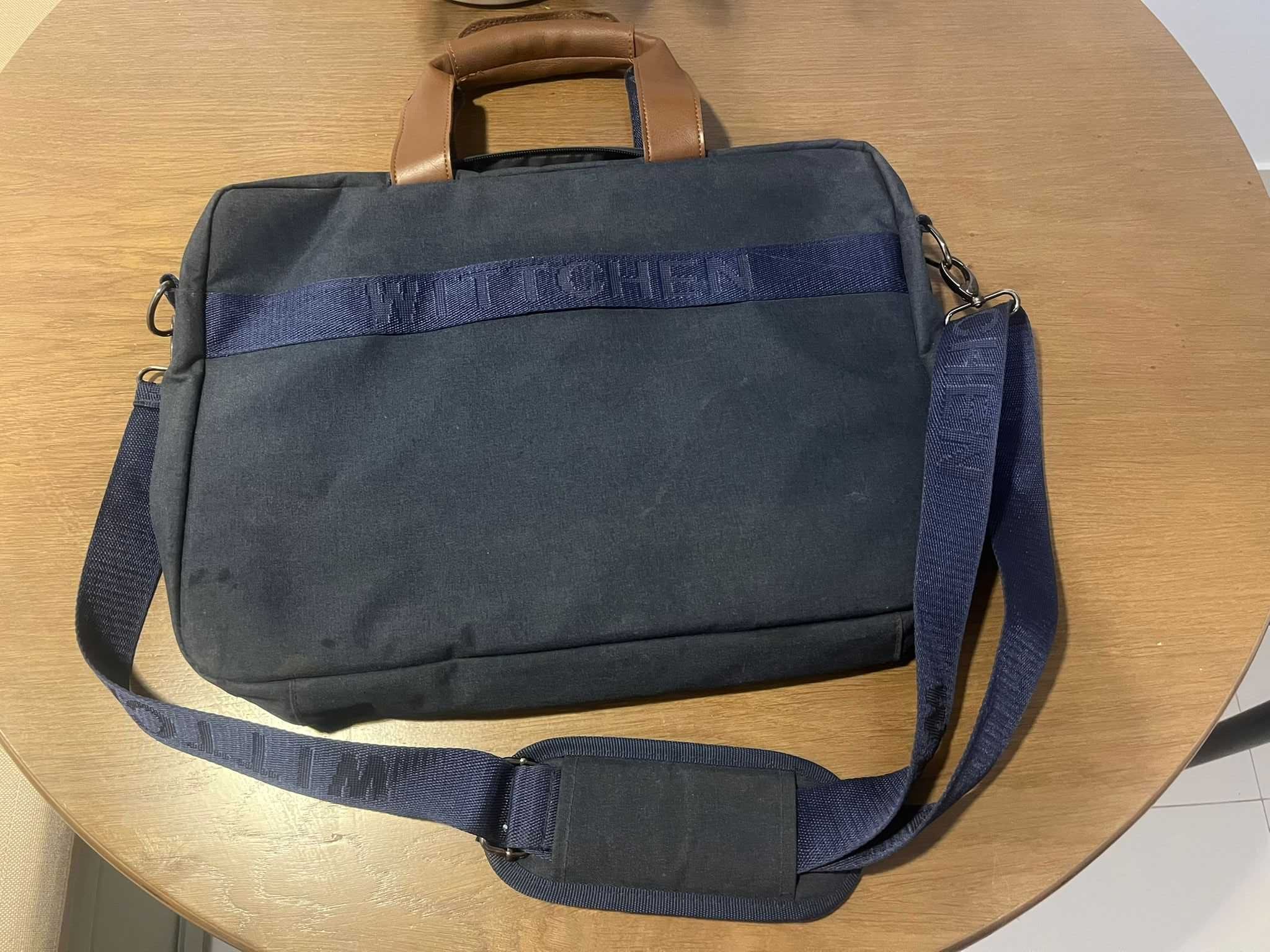 Elegancka torba na laptopa ze skórzaną rączką
