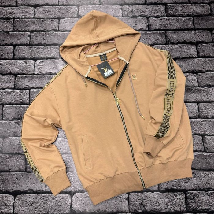 Женское худи LOUIS VUITTON Кофта та замке LV бежевая кофта осень люкс