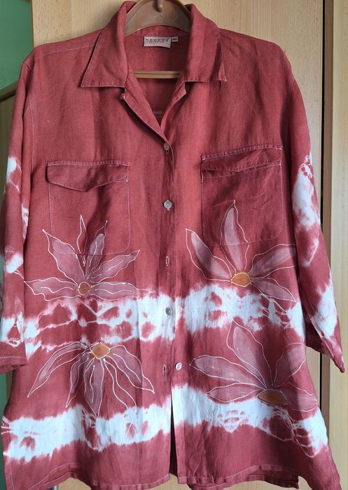 malowana lniana koszula