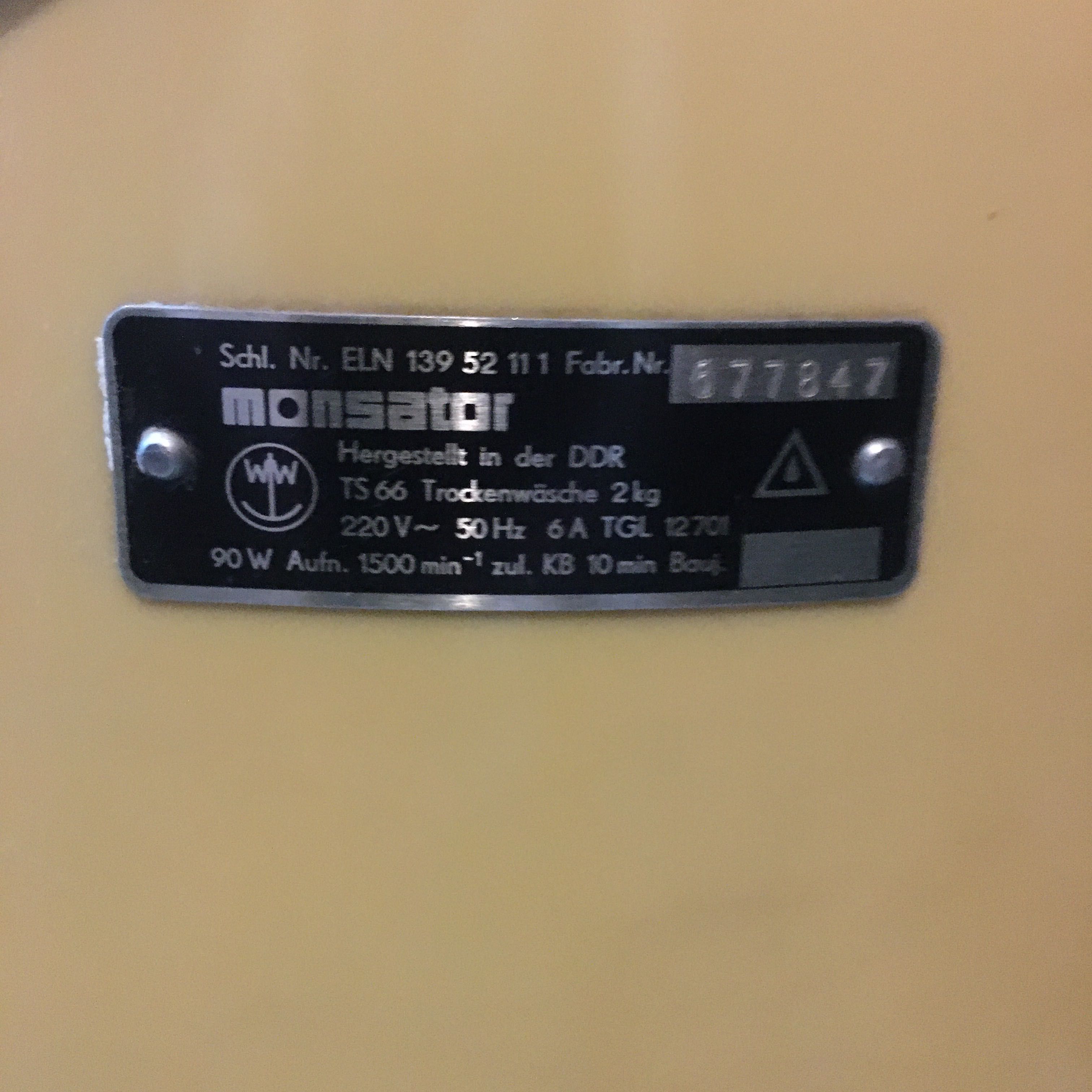 Wirówka TS 66 DDR PRL Retro