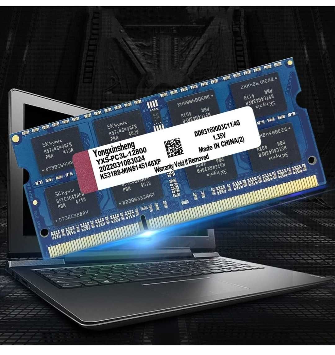 Pamięci RAM DDR3l 4GB 1600MHz PC3L-12800/PC3-12800   SODIMM 1,35V/1,5V