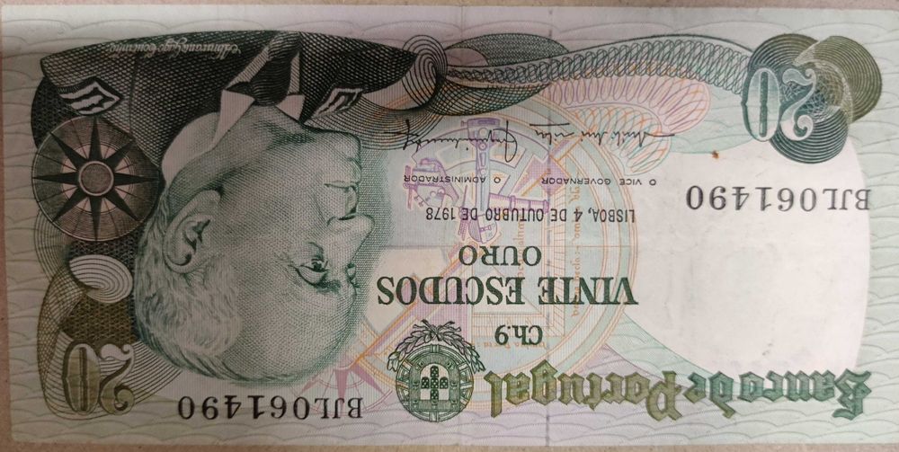 Nota 20 escudos (20$00) de 1978 Almirante Gago Coutinho